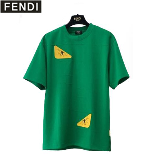 FENDI-05052 펜디 그린 백 버그 아이 장식 티셔츠 남성용