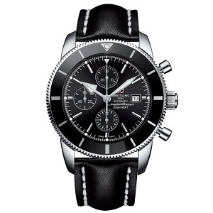 [스페셜오더]BREITLING-브라이틀링 슈퍼오션 헤리티지 II 크로노그래프 블랙세라믹 레더스트랩 워치 46mm 