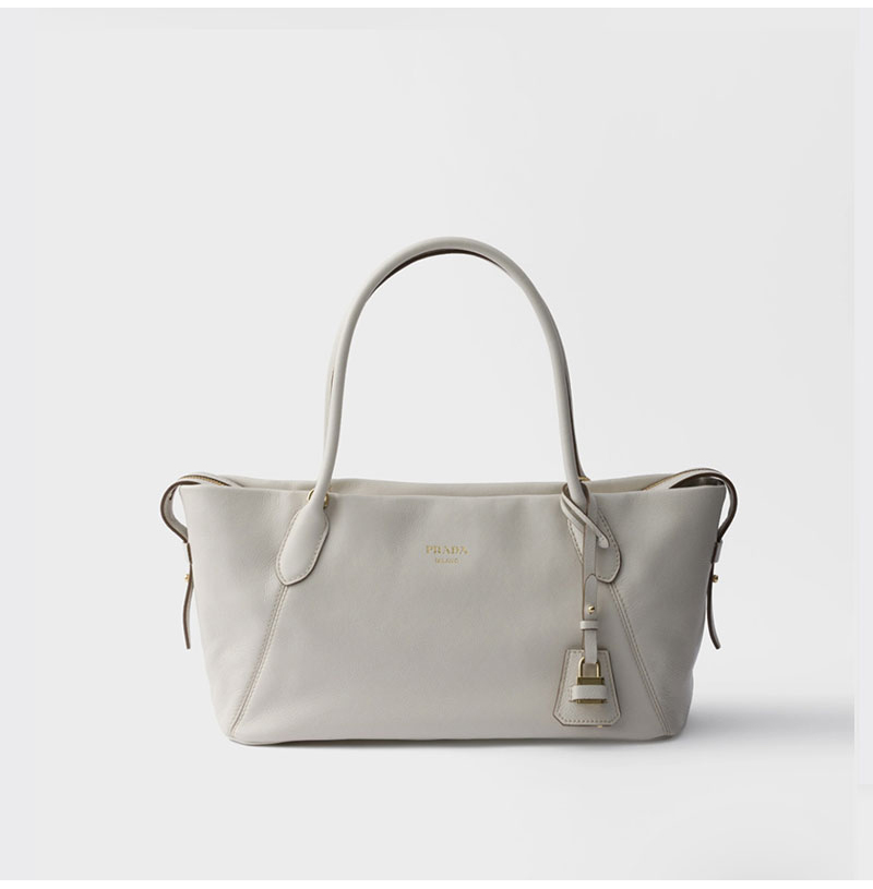 [스페셜오더]PRADA-1BG661 프라다 베이지 미듐 가죽 핸드백