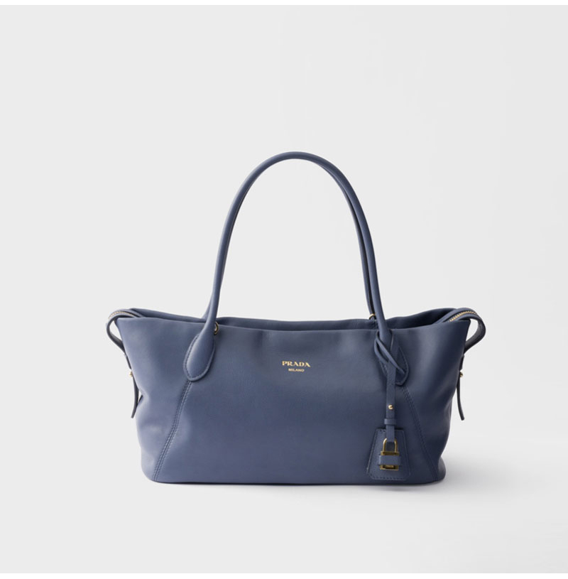 [스페셜오더]PRADA-1BG661 프라다 블루 미듐 가죽 핸드백