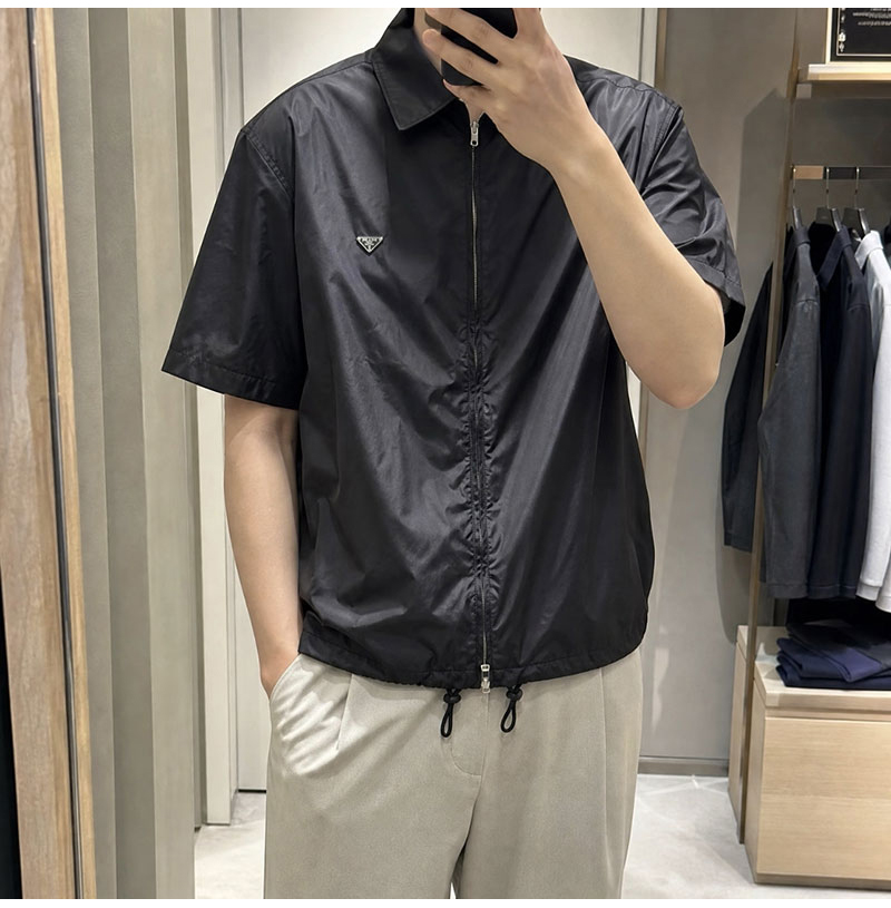 PRADA-07114 프라다 2026SS 나일론 지퍼 반팔 셔츠