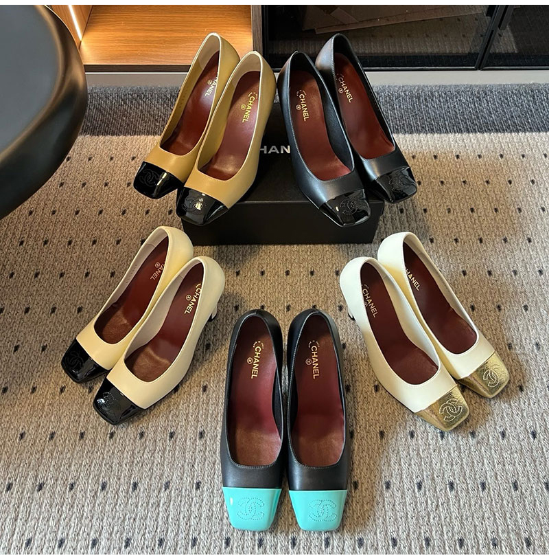 CHANEL-08175 샤넬 2026SS 신제품 컬러 블로킹 스퀘어 토 하이힐